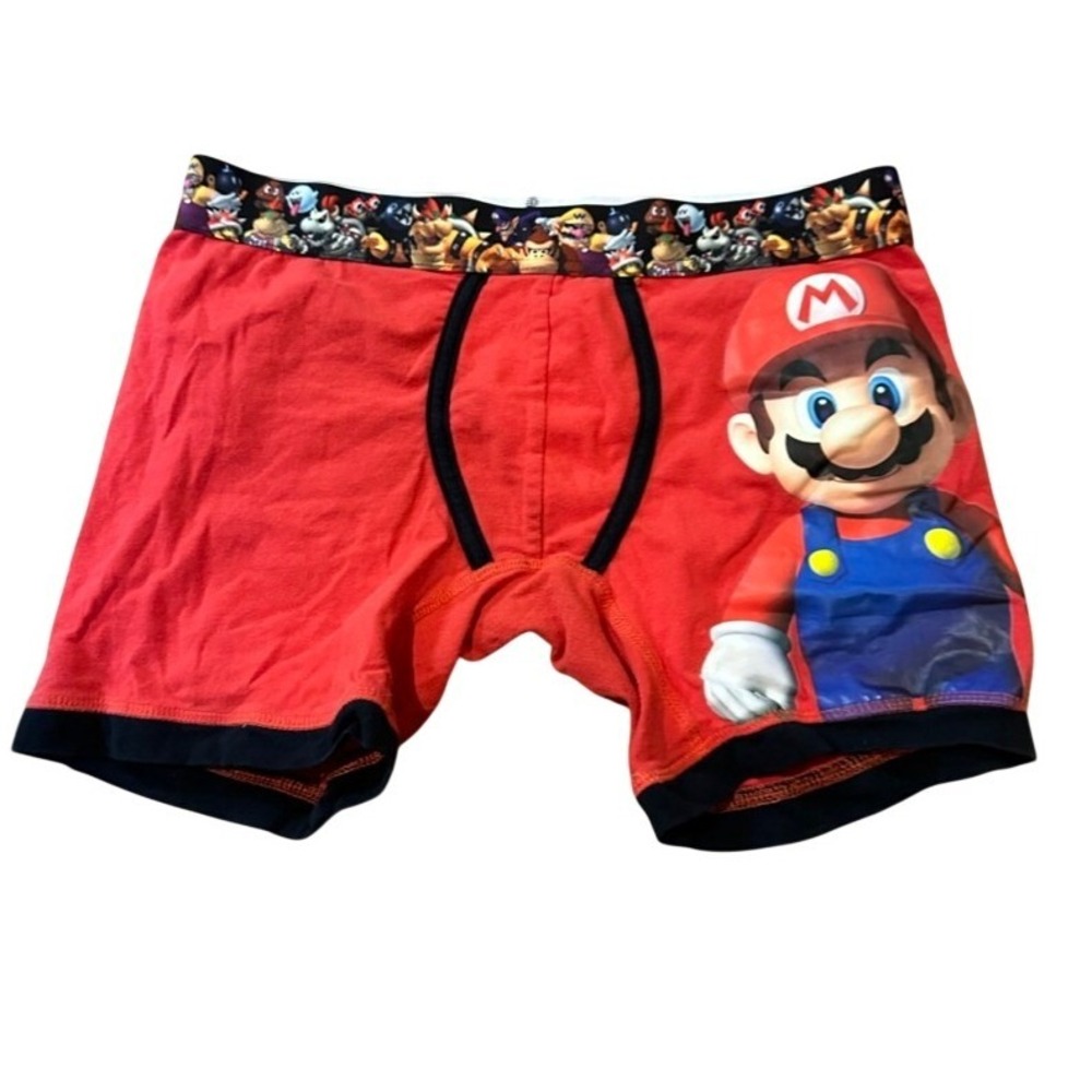 Vintage Super Mario Boxer Briefs Retro Nintendo Character Waistband Size S